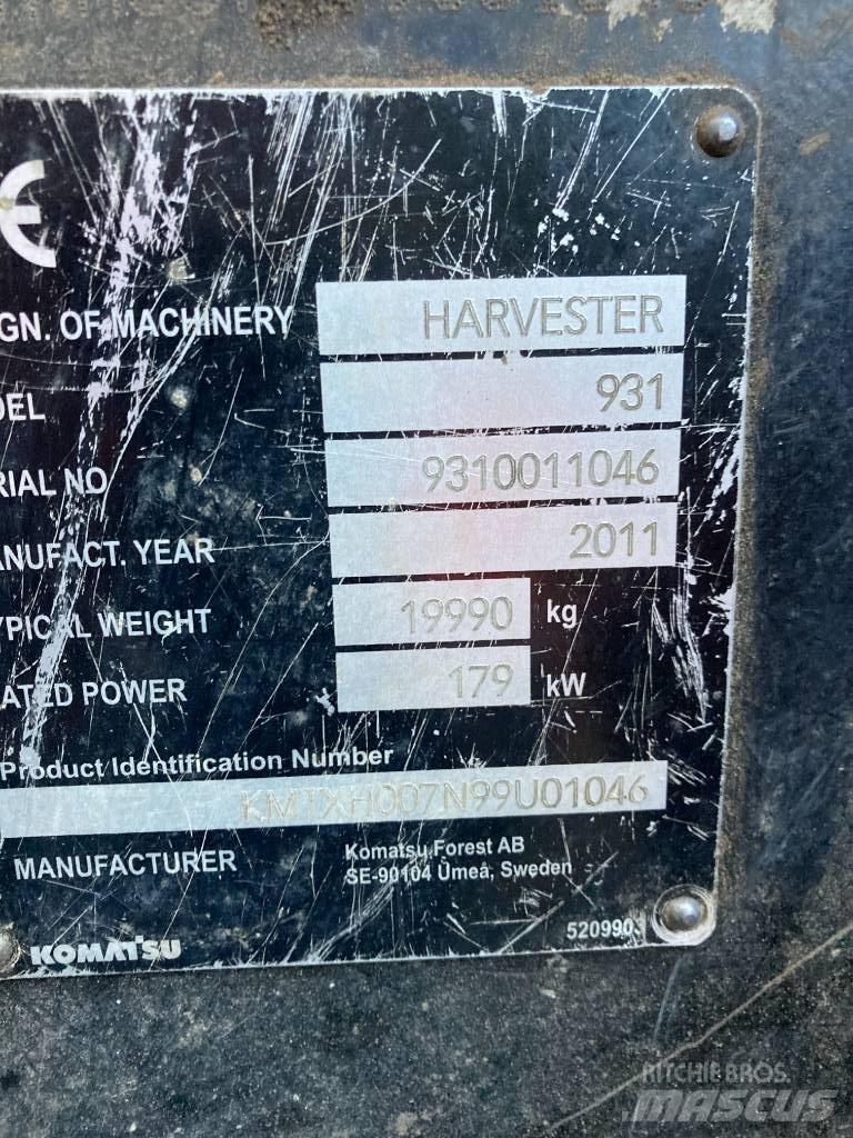 Komatsu 931.1 원목 하베스터