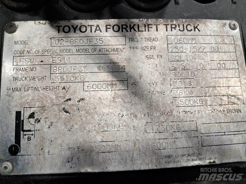 Toyota 02-8FDJF35 디젤 지게차