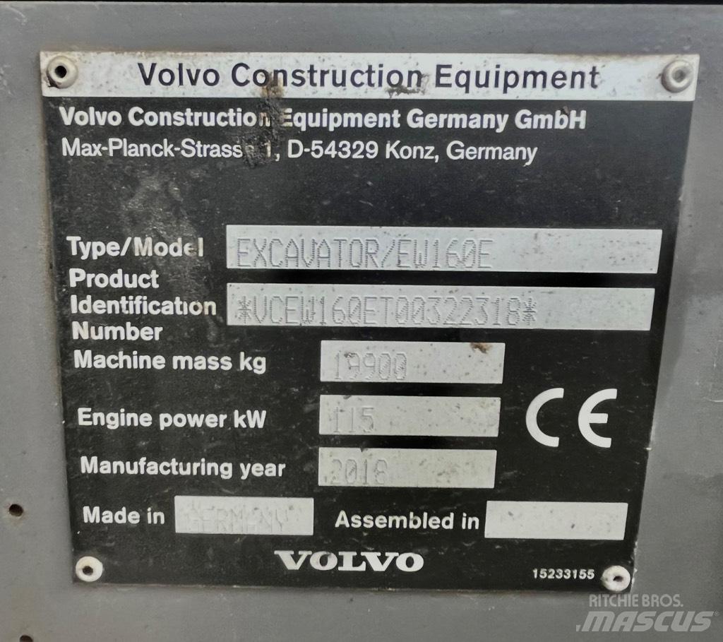 Volvo EW 160 E  휠 굴삭기