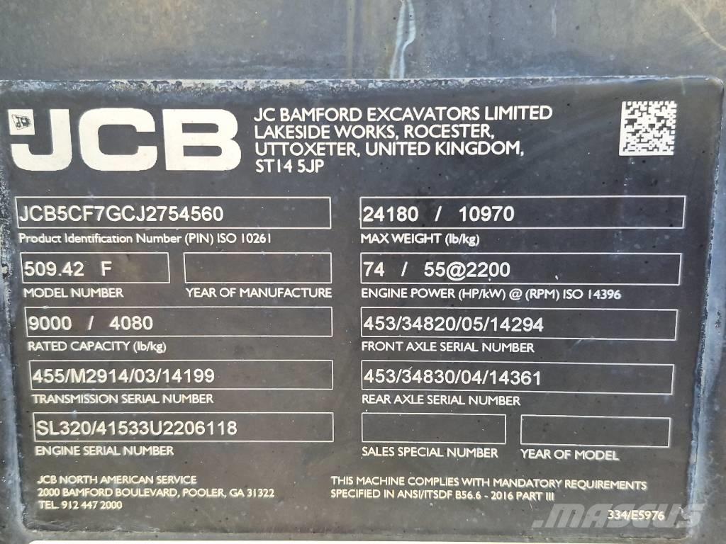 JCB 509-42 텔러 핸들러