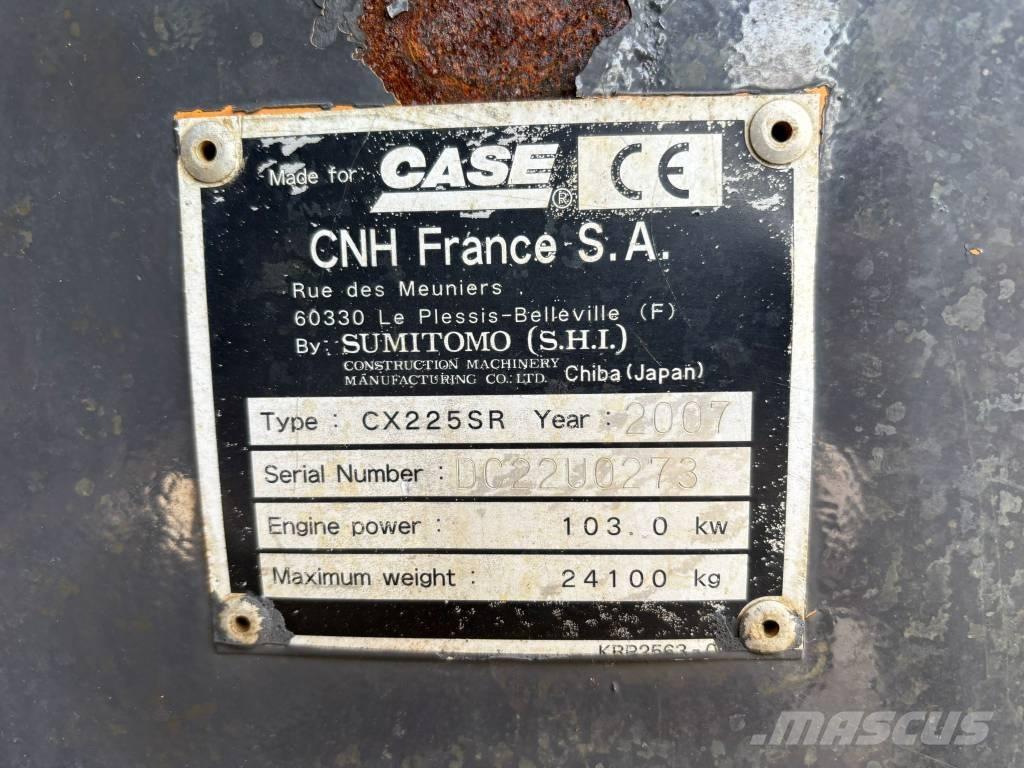 CASE CX 225 SR 대형 굴삭기 29톤 이상