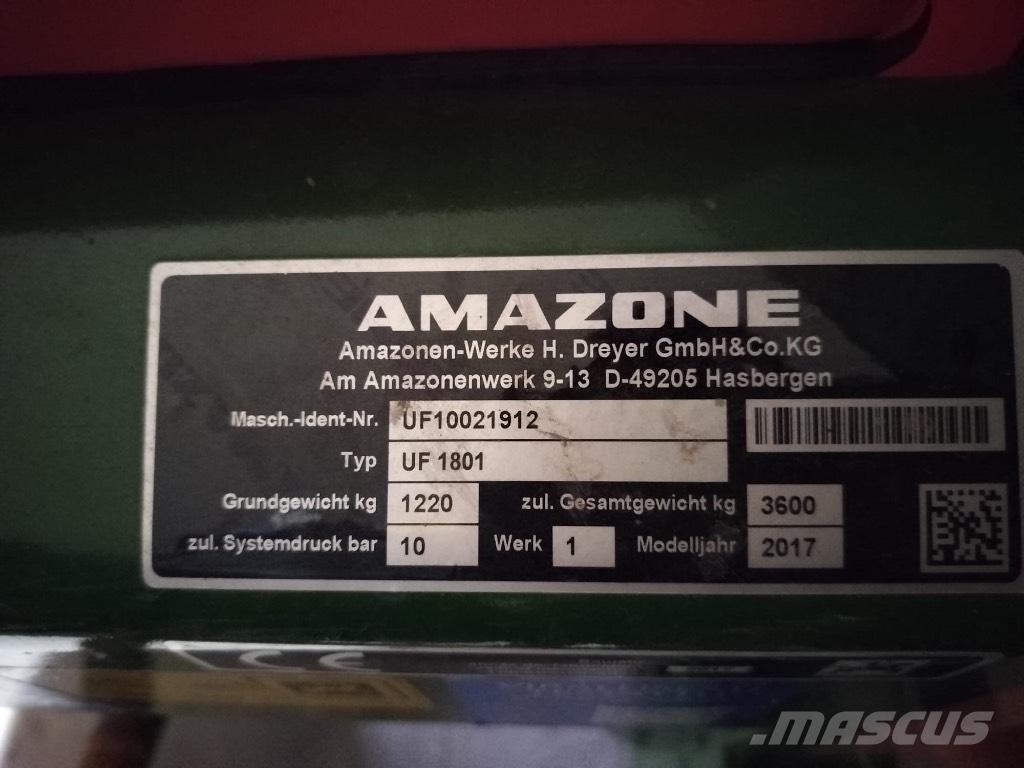 Amazone UF 1801 탑재형 분무기