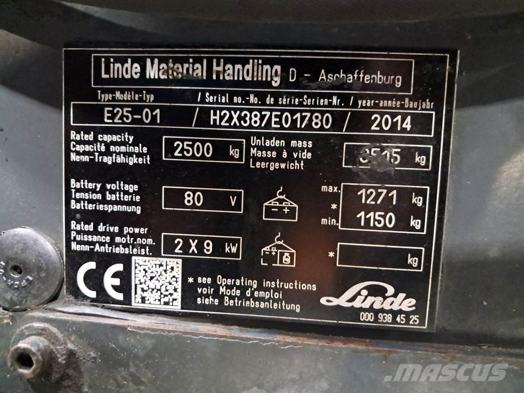 Linde E25-01 전동 지게차