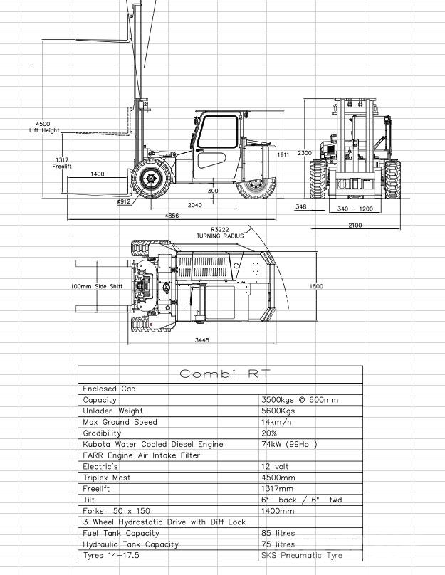 Combilift RT 3500 험지용 트럭