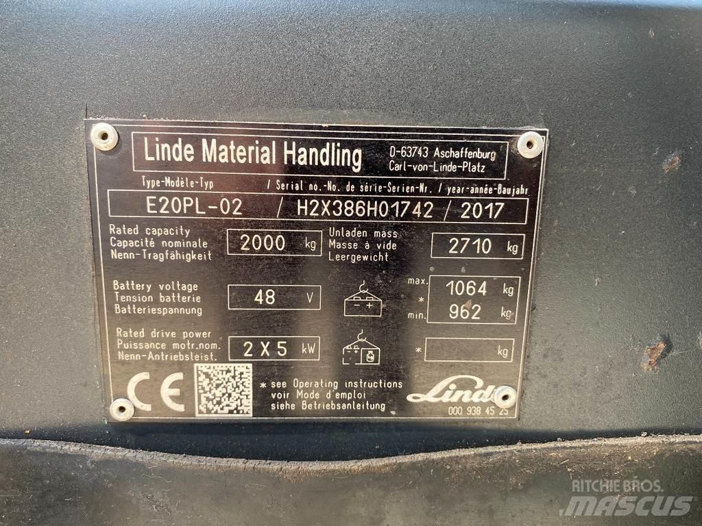 Linde E20PL-02 전동 지게차