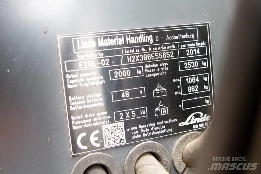Linde E20L-02 전동 지게차