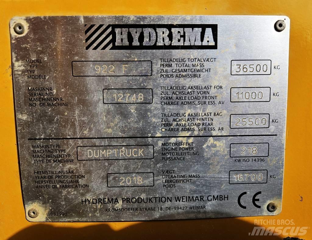 Hydrema 922 F 건설현장 덤프트럭