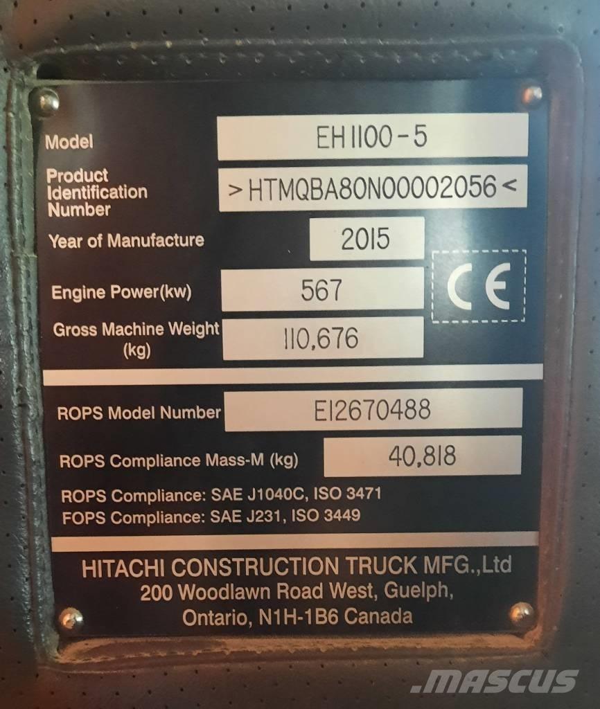 Hitachi EH 1100-5 초대형 덤프 트럭