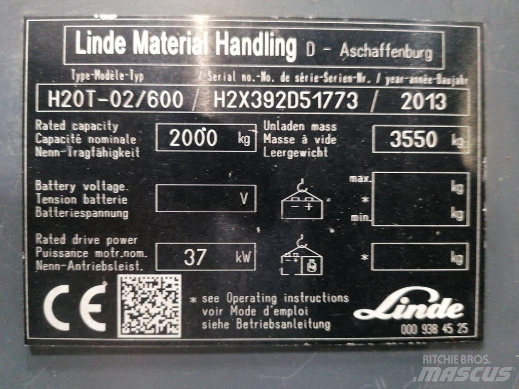 Linde H20T-02/600 LPG 지게차