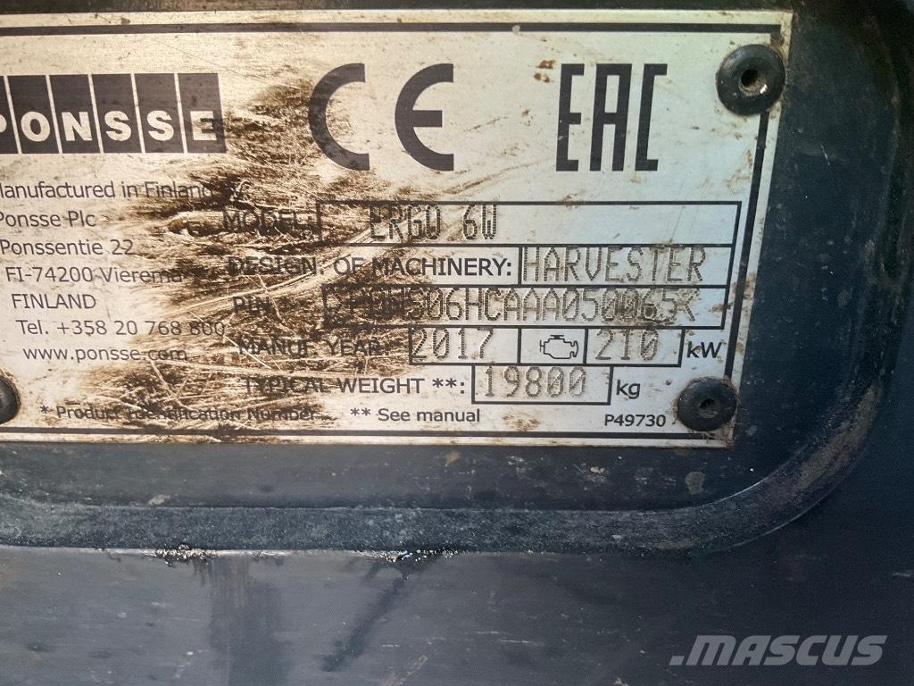 Ponsse ERGO 6W 원목 하베스터