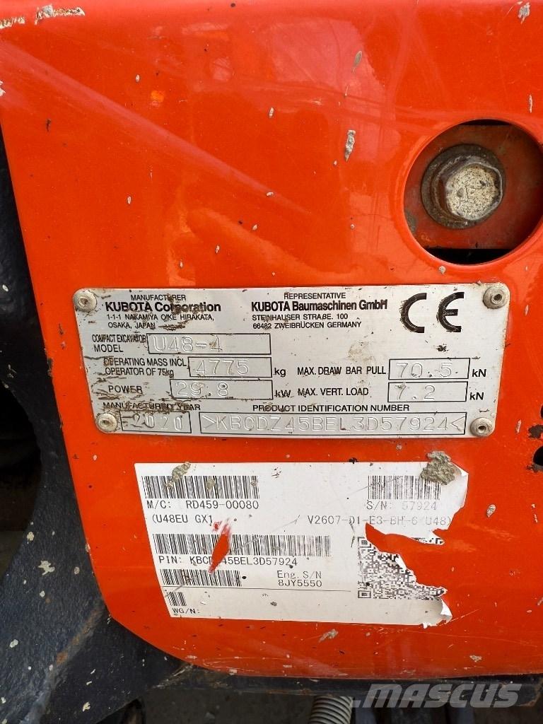 Kubota U 48 소형 굴삭기 7톤 미만