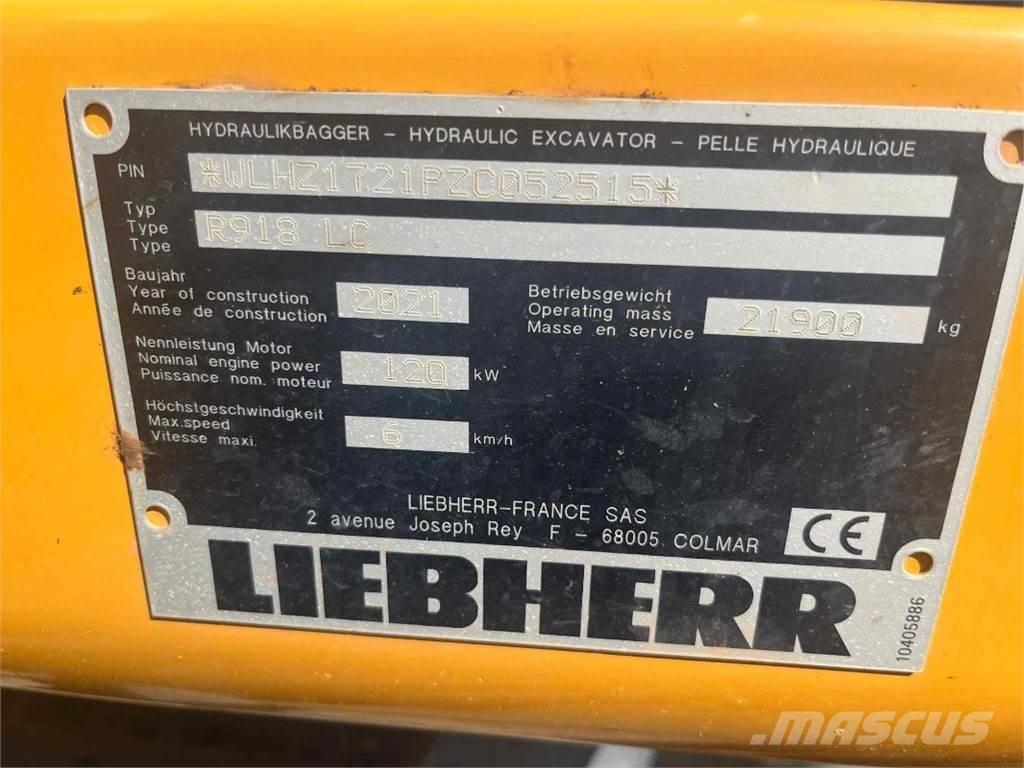 Liebherr R918 대형 굴삭기 29톤 이상