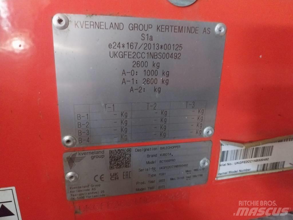 Kubota BC 1300 PRO 베일 분쇄기, 절단기 및 언롤러