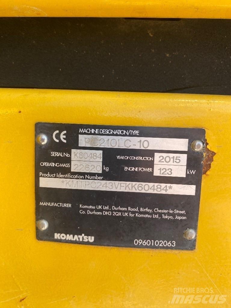 Komatsu PC 210 LC-10 대형 굴삭기 29톤 이상