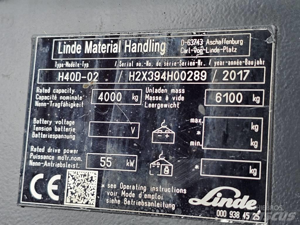 Linde H40D-02 디젤 지게차