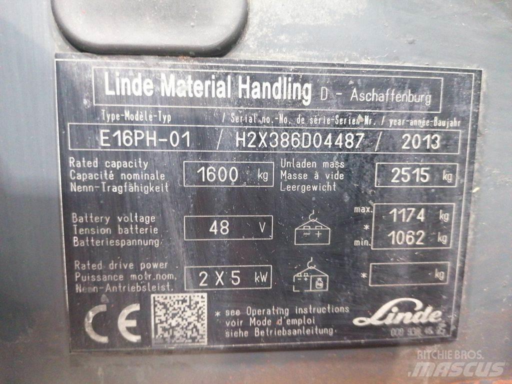 Linde E16PH-01 전동 지게차