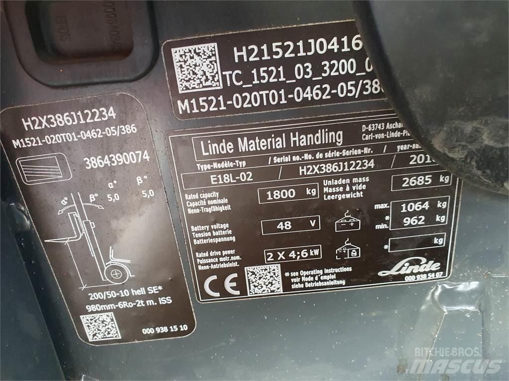 Linde E18L 전동 지게차