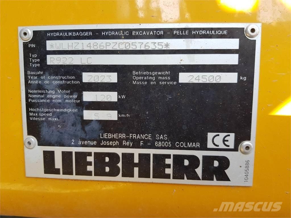 Liebherr R922 대형 굴삭기 29톤 이상