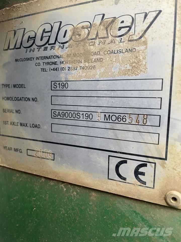 McCloskey S190 채석장 및 노천광산 굴착기