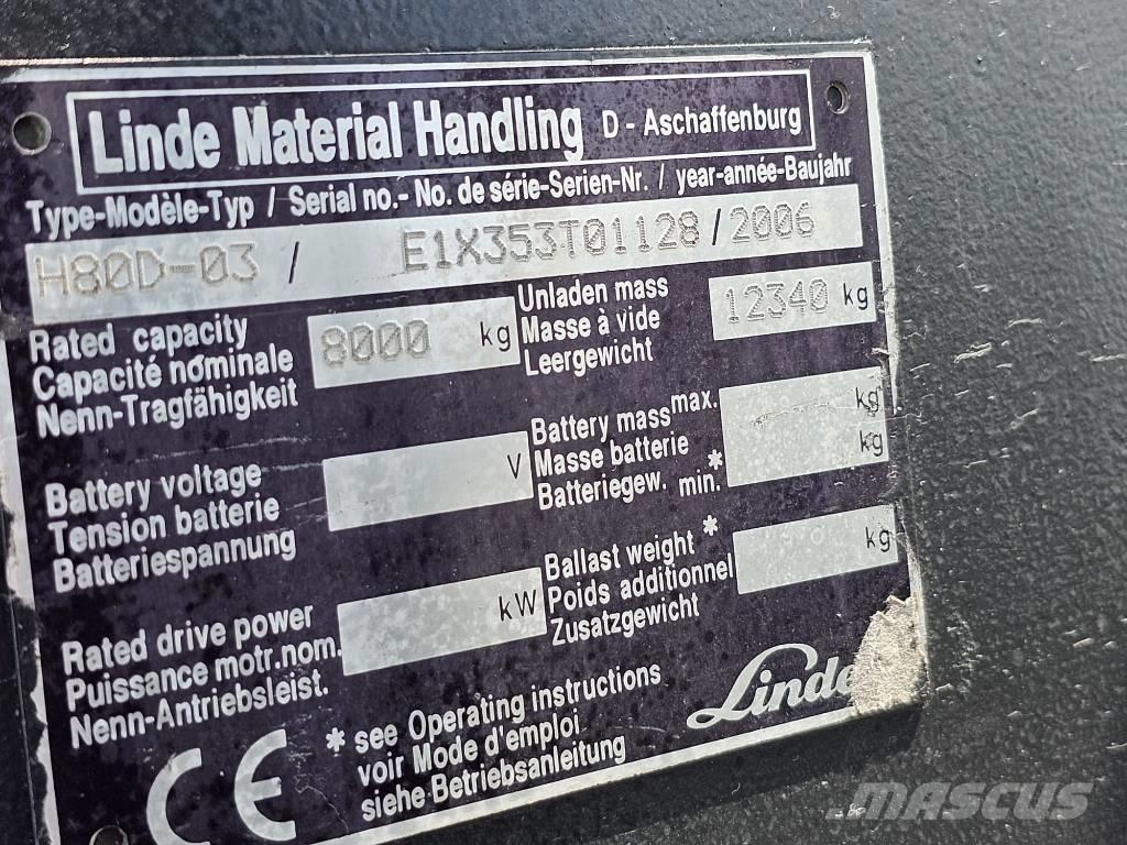 Linde H80D-03 디젤 지게차