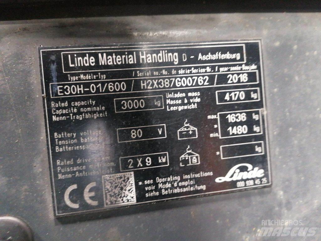 Linde E30H-01/600 전동 지게차