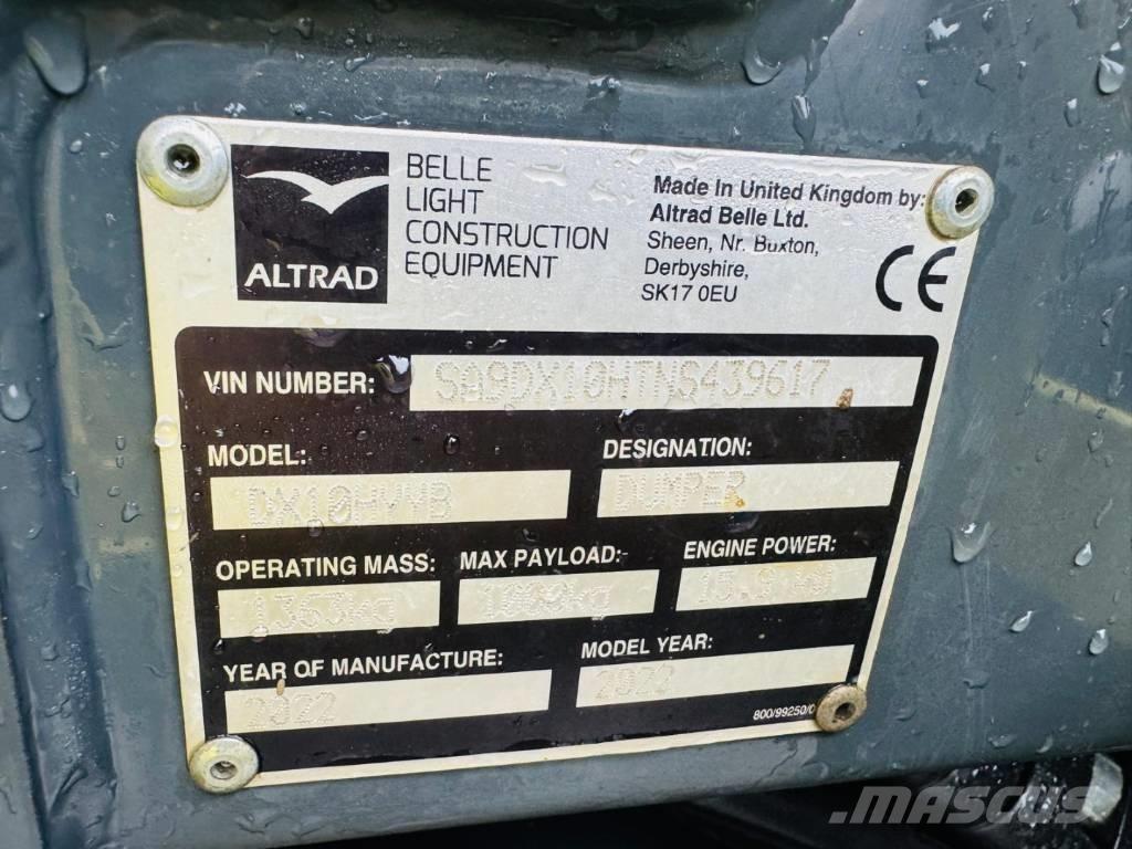 Altrad Belle DX1000 건설현장 덤프트럭