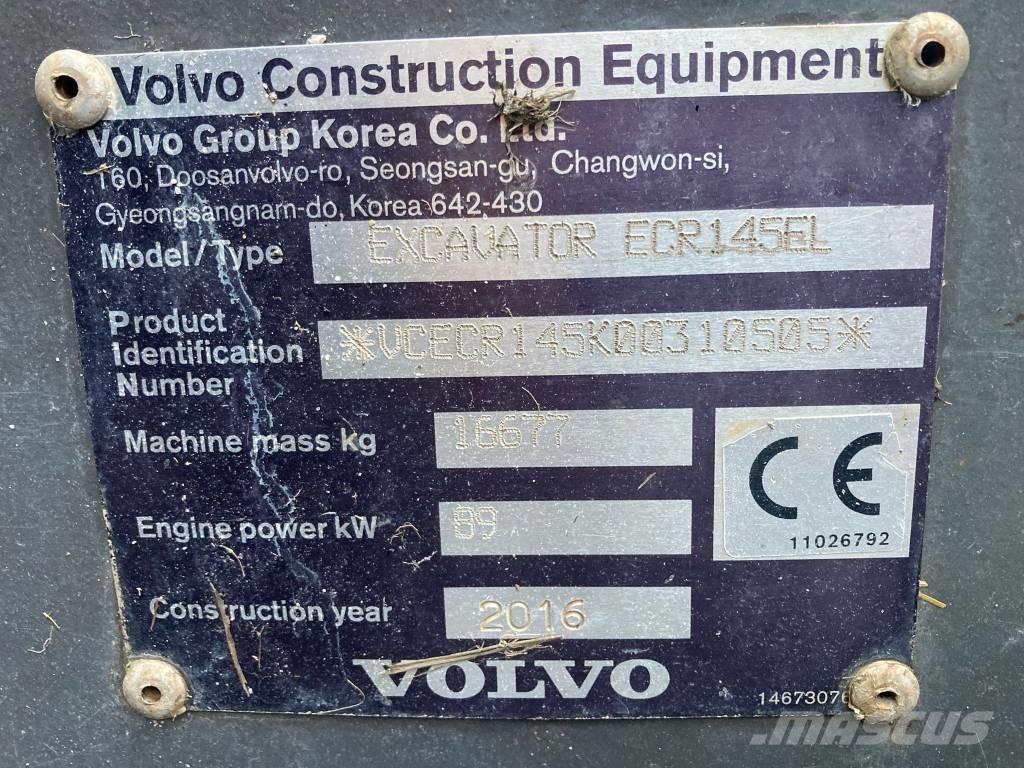 Volvo ECR 145 EL 대형 굴삭기 29톤 이상