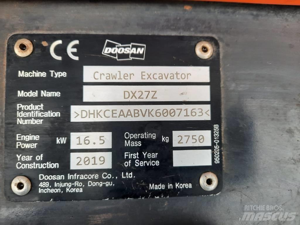 Doosan DX 27 Z 소형 굴삭기 7톤 미만