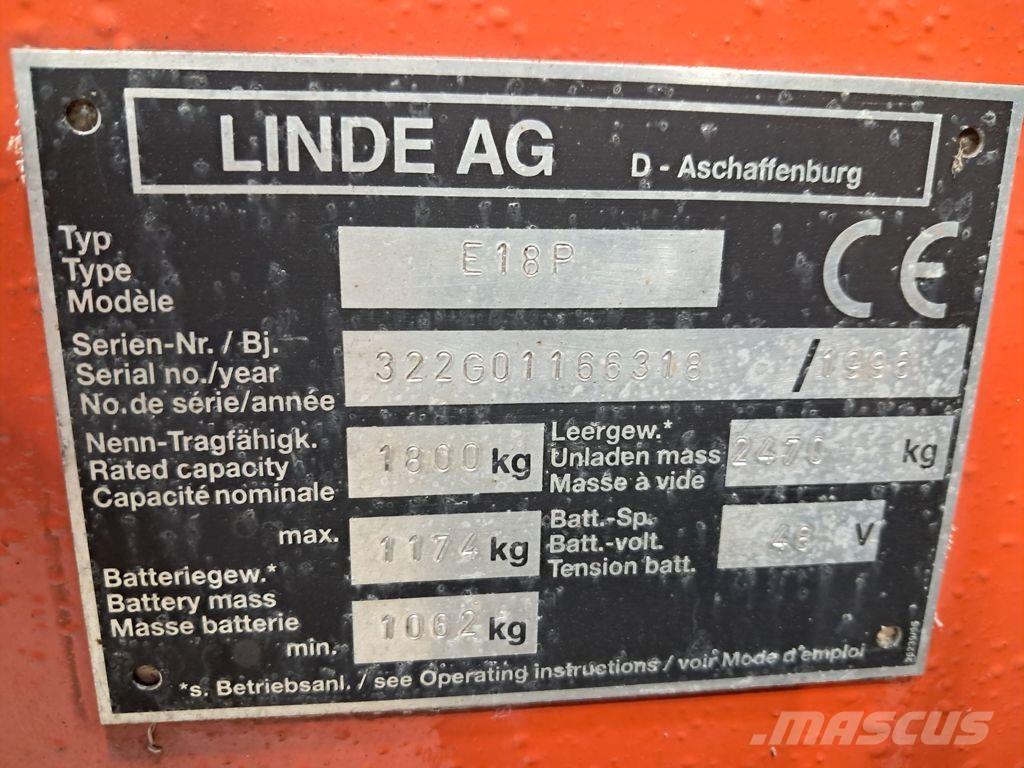 Linde E18P 전동 지게차