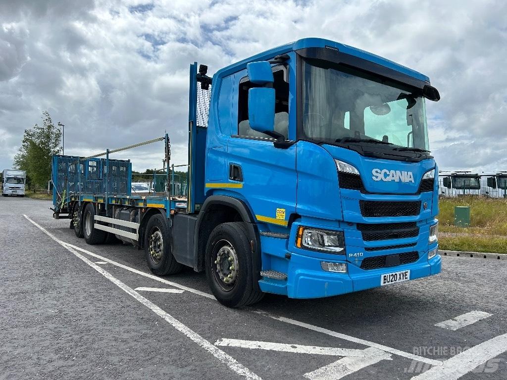 Scania P 410 플랫베드/윈치 트럭