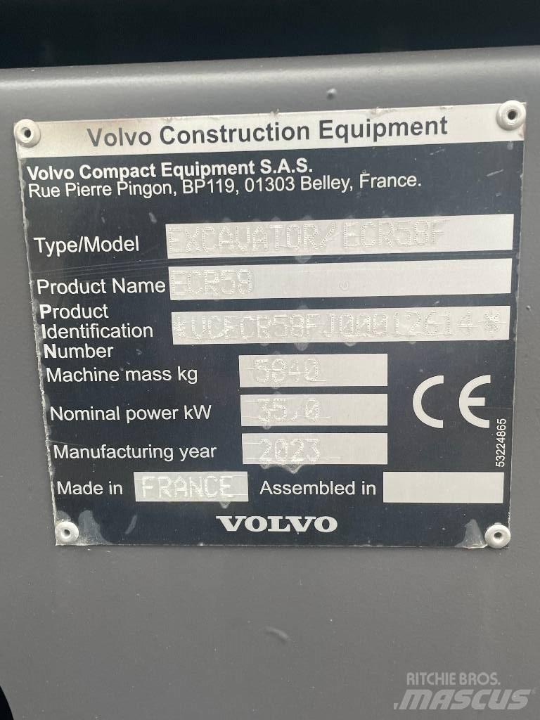 Volvo ECR 58 F 소형 굴삭기 7톤 미만