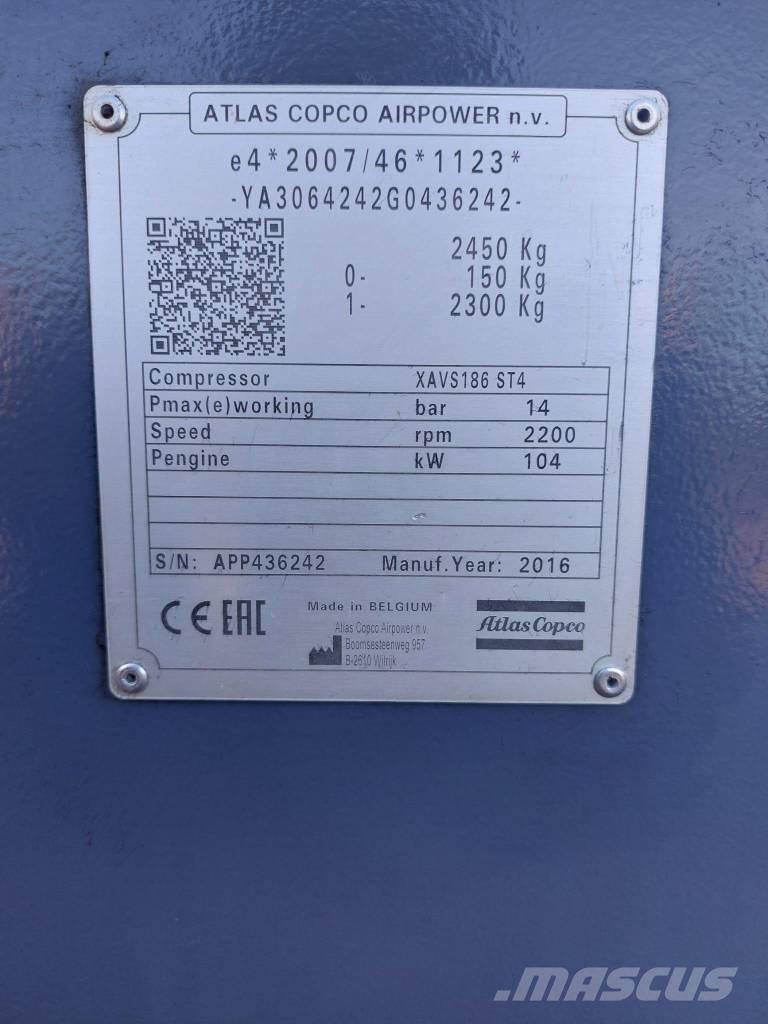 Atlas Copco XAVS186 콤푸레샤