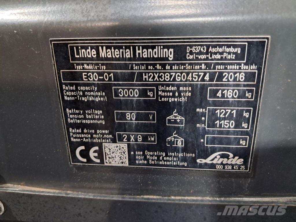 Linde E30-01 전동 지게차