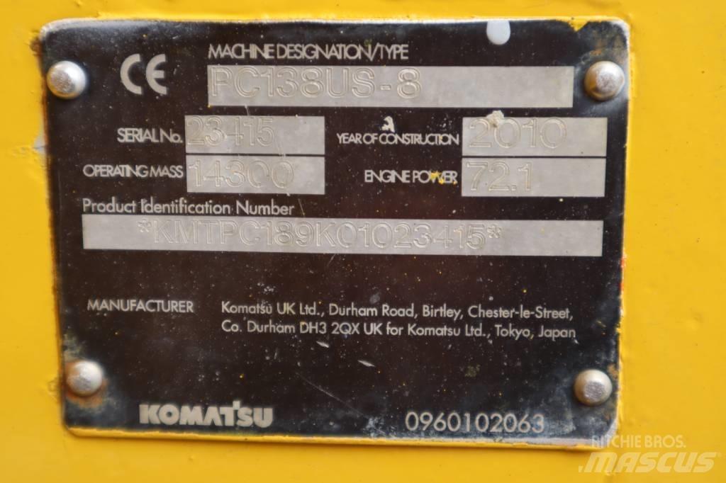 Komatsu PC138US-8 대형 굴삭기 29톤 이상