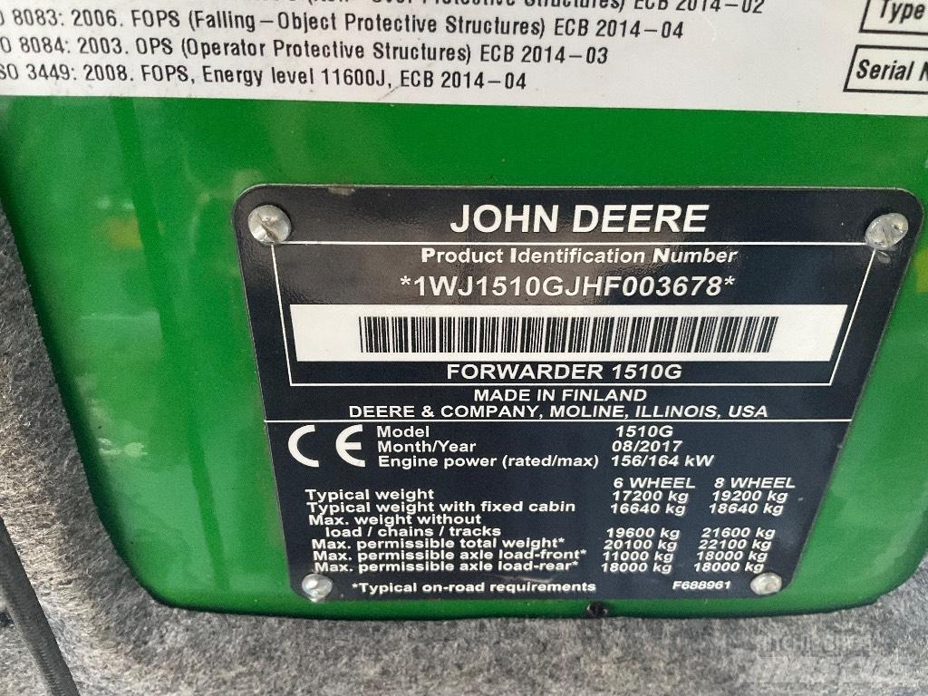 John Deere 1510G 원목 포워더