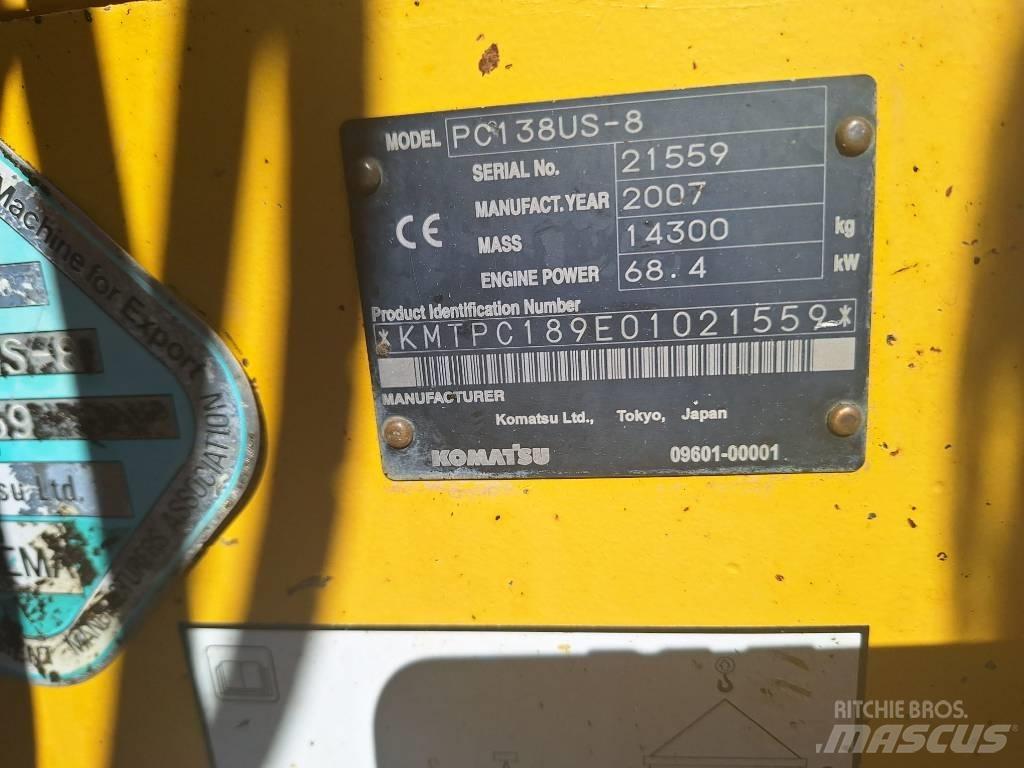 Komatsu PC 138 US-8 대형 굴삭기 29톤 이상