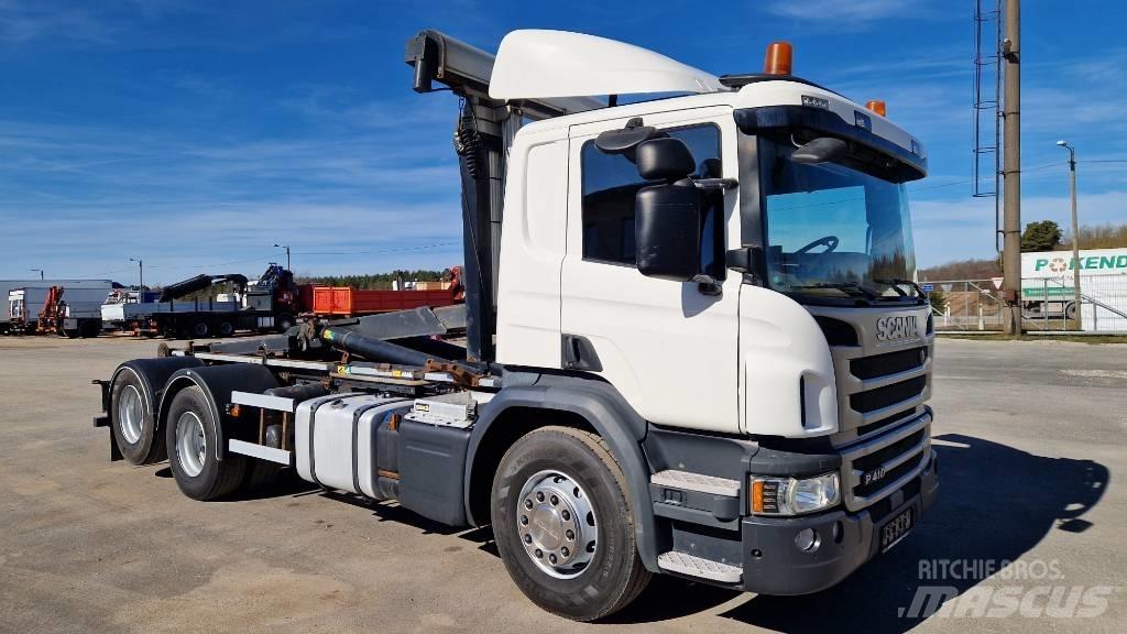 Scania P410 6X2 훅 리프트 트럭