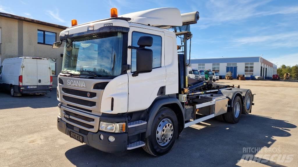 Scania P410 6X2 훅 리프트 트럭