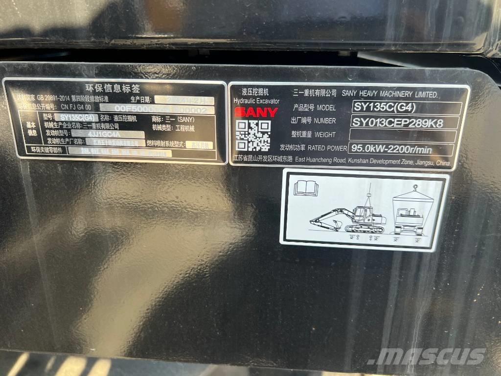 Sany SY 135 C 대형 굴삭기 29톤 이상