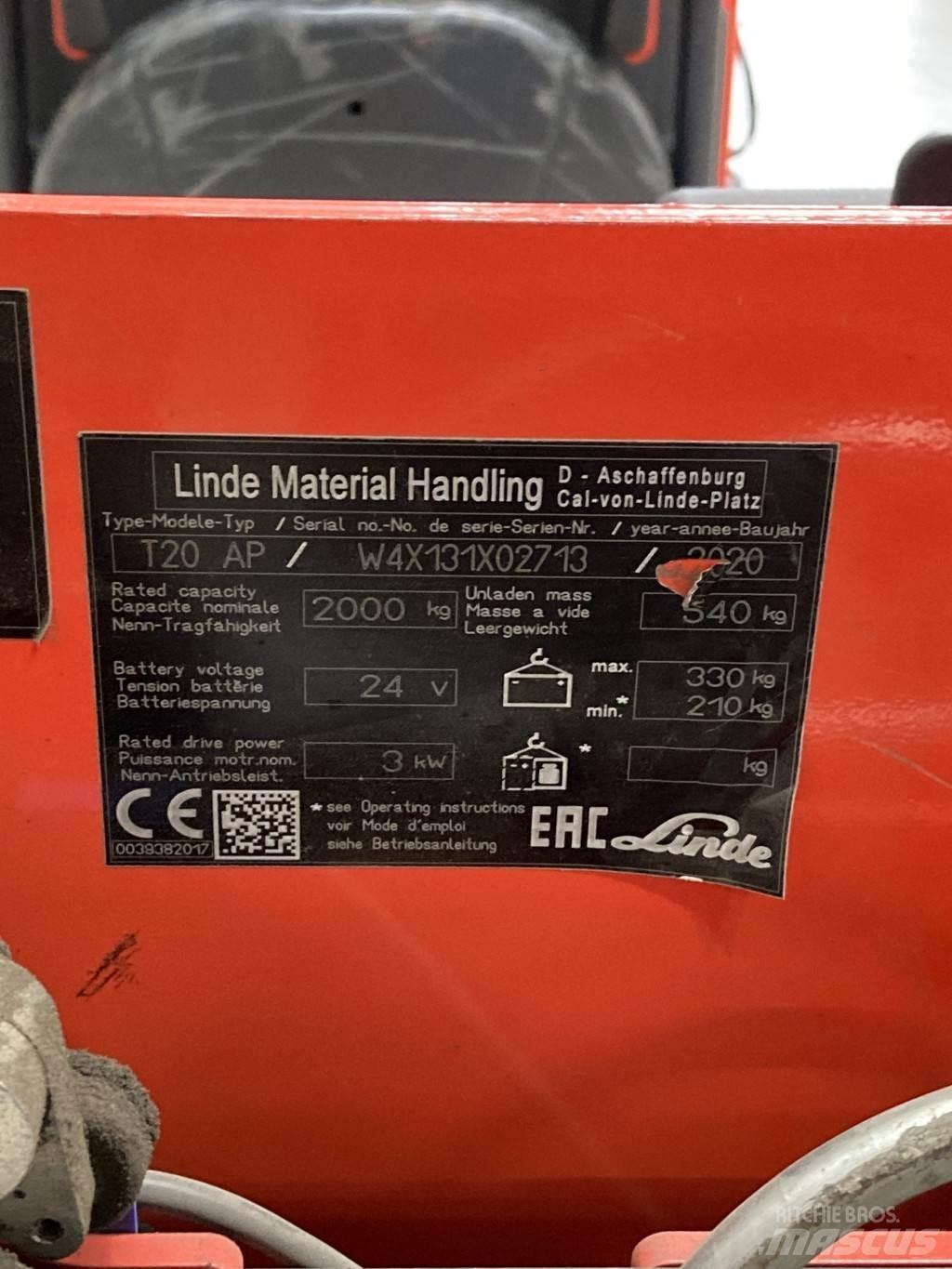 Linde T20AP kurz 경량 리프터