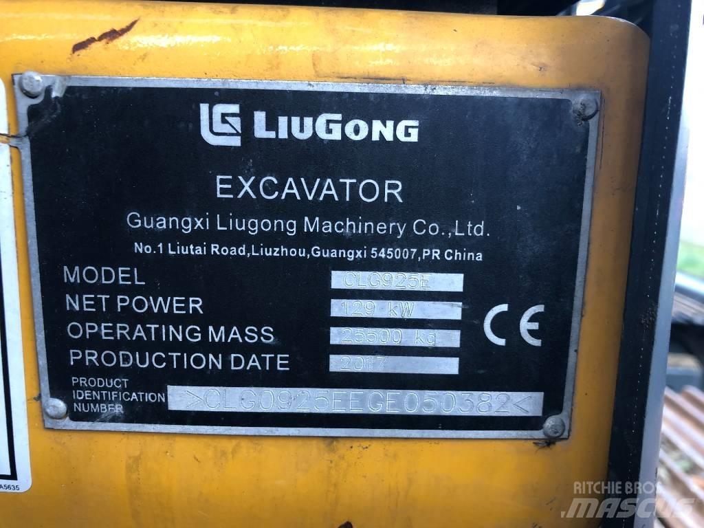 LiuGong 925E 대형 굴삭기 29톤 이상