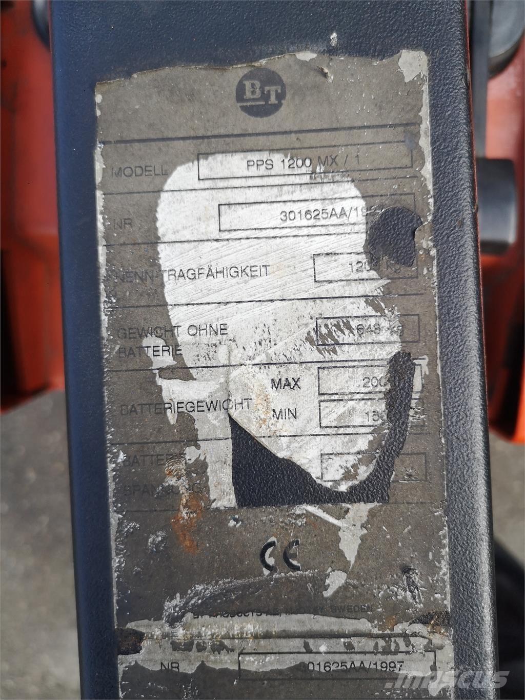 BT PPS 1200 MX/1 보행식 리치 지게차