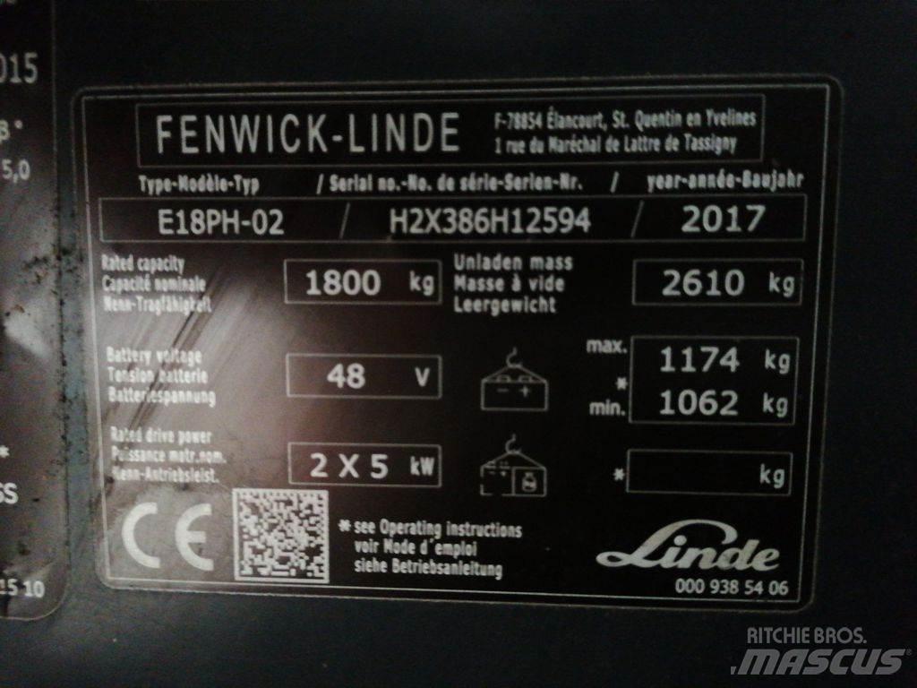 Linde E18PH 전동 지게차