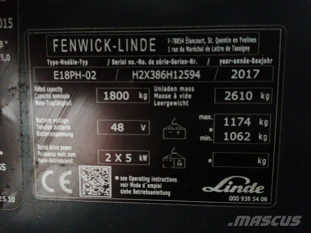 Linde E18PH 전동 지게차