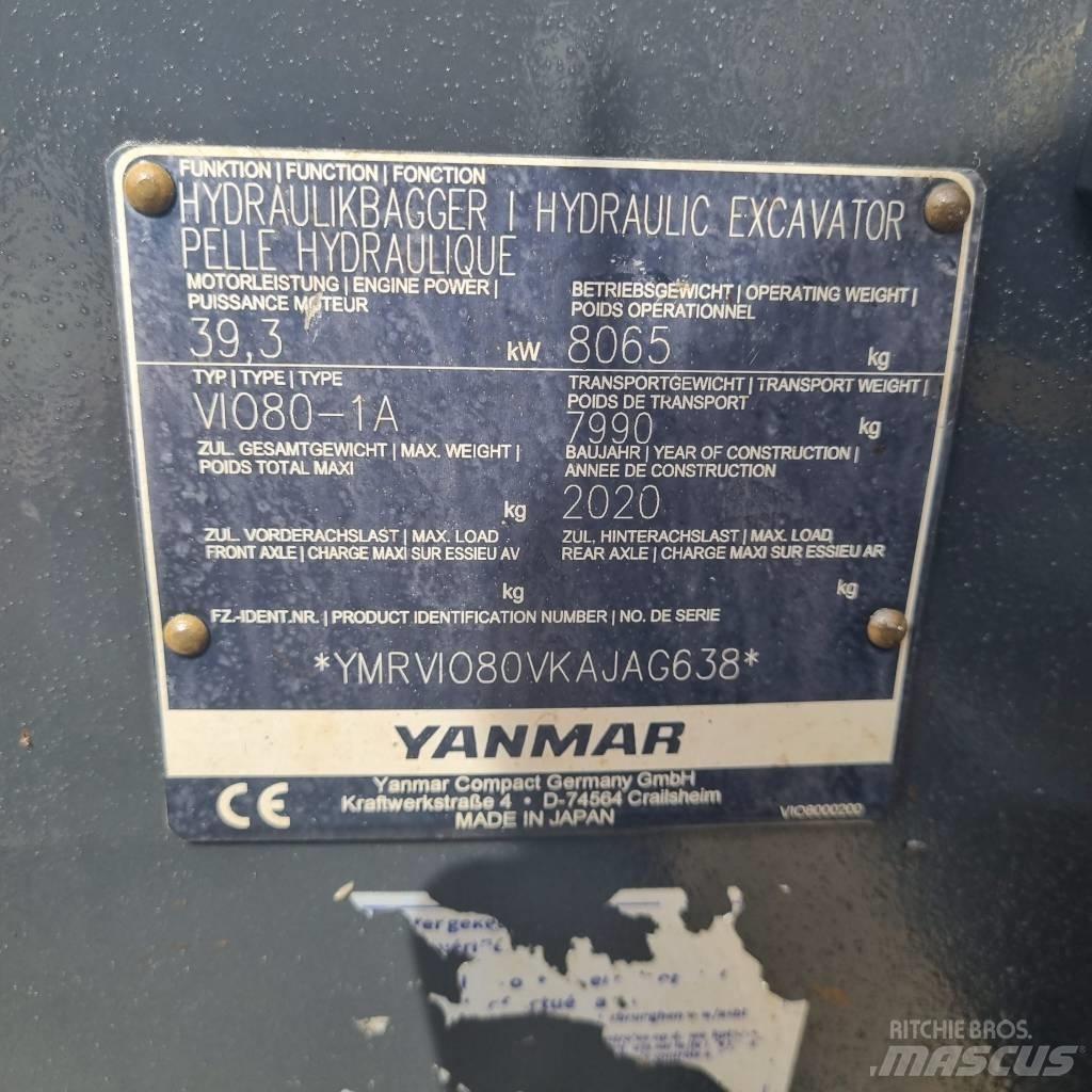 Yanmar Vio 80-1A 중형굴삭기 7톤-28톤