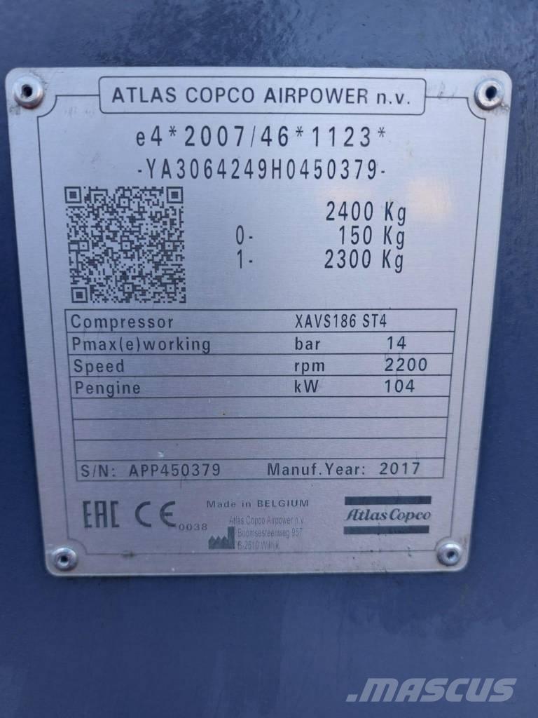 Atlas Copco XAVS186 콤푸레샤