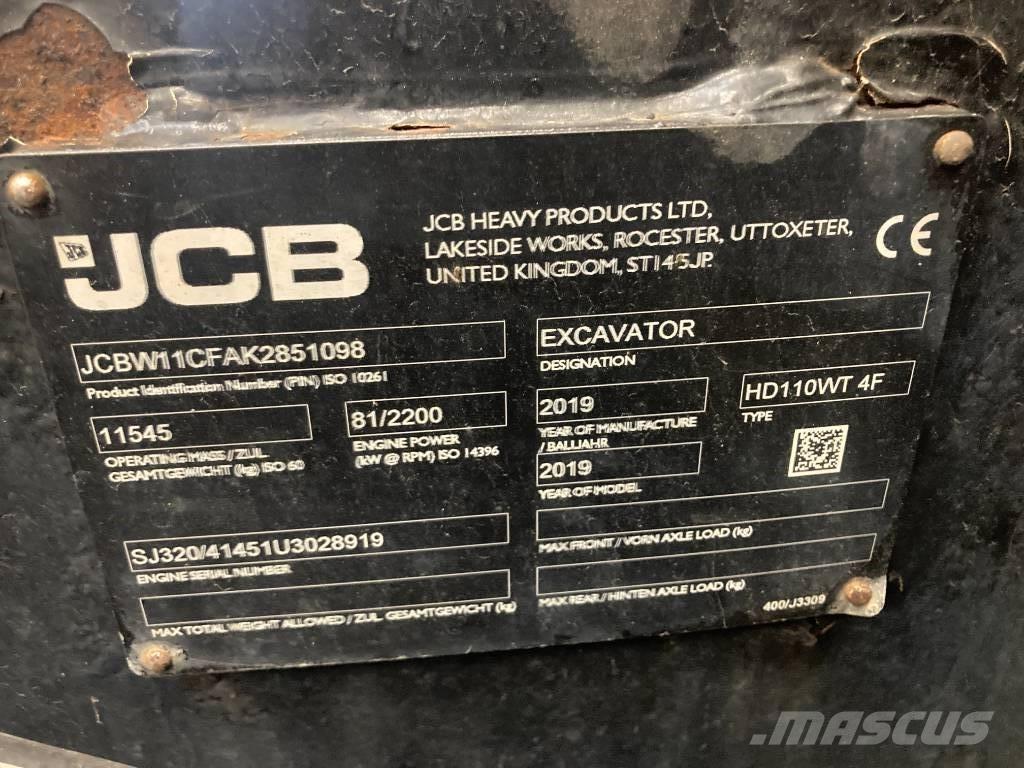 JCB Hydradig HD110W  휠 굴삭기