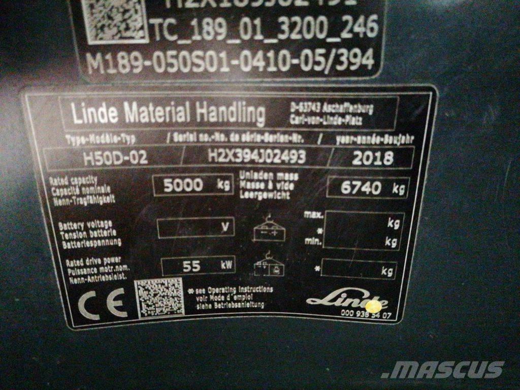 Linde H50D-02 디젤 지게차