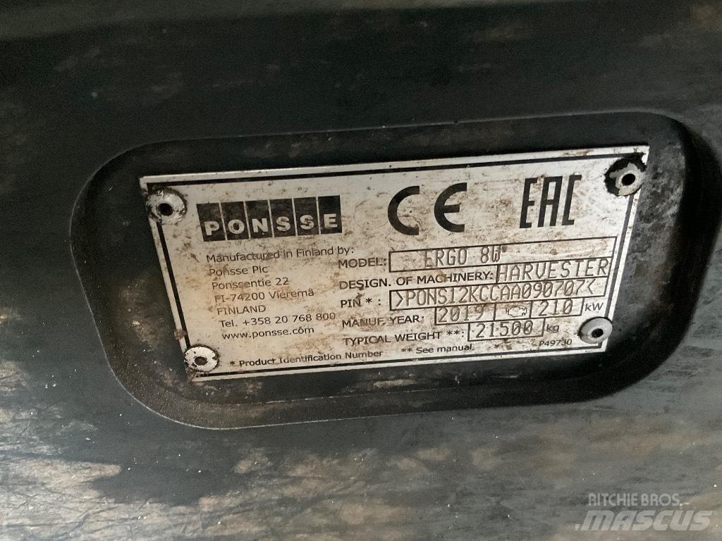 Ponsse ERGO 8W 원목 하베스터