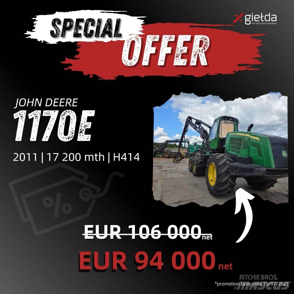 John Deere 1170 E 원목 하베스터